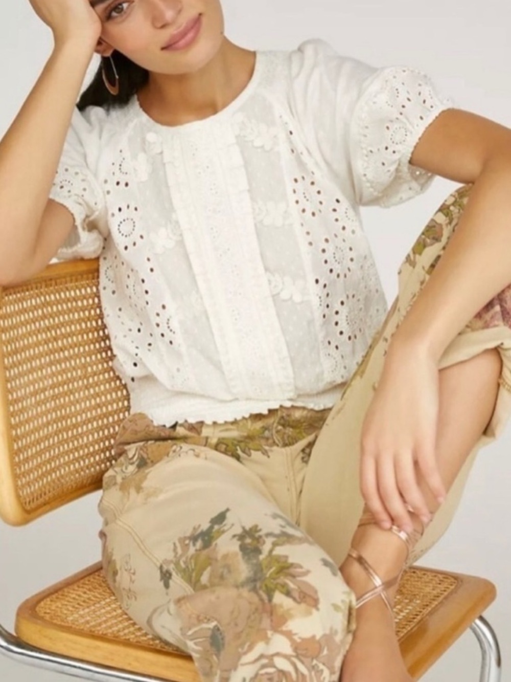 Porridge for Anthropologie Embroidered Top